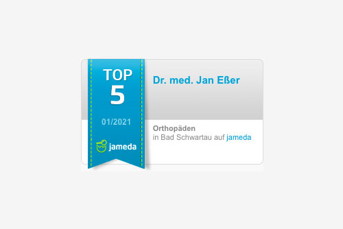Dr. Jan Eßer unter den TOP 5 Orthopäden auf Jameda