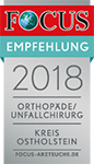 Focus Empfehlung 2018 Orthopäde/Unfallchirurg